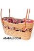 ladies shopping handbags ata rattan ethnic batik lining